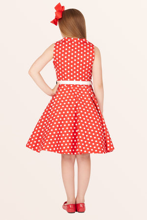 Kids Holly Polka Dot Dress - Red
