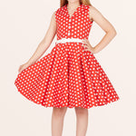 Kids Holly Polka Dot Dress - Red