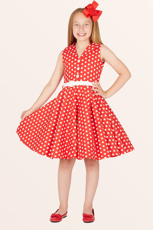 Kids Holly Polka Dot Dress - Red