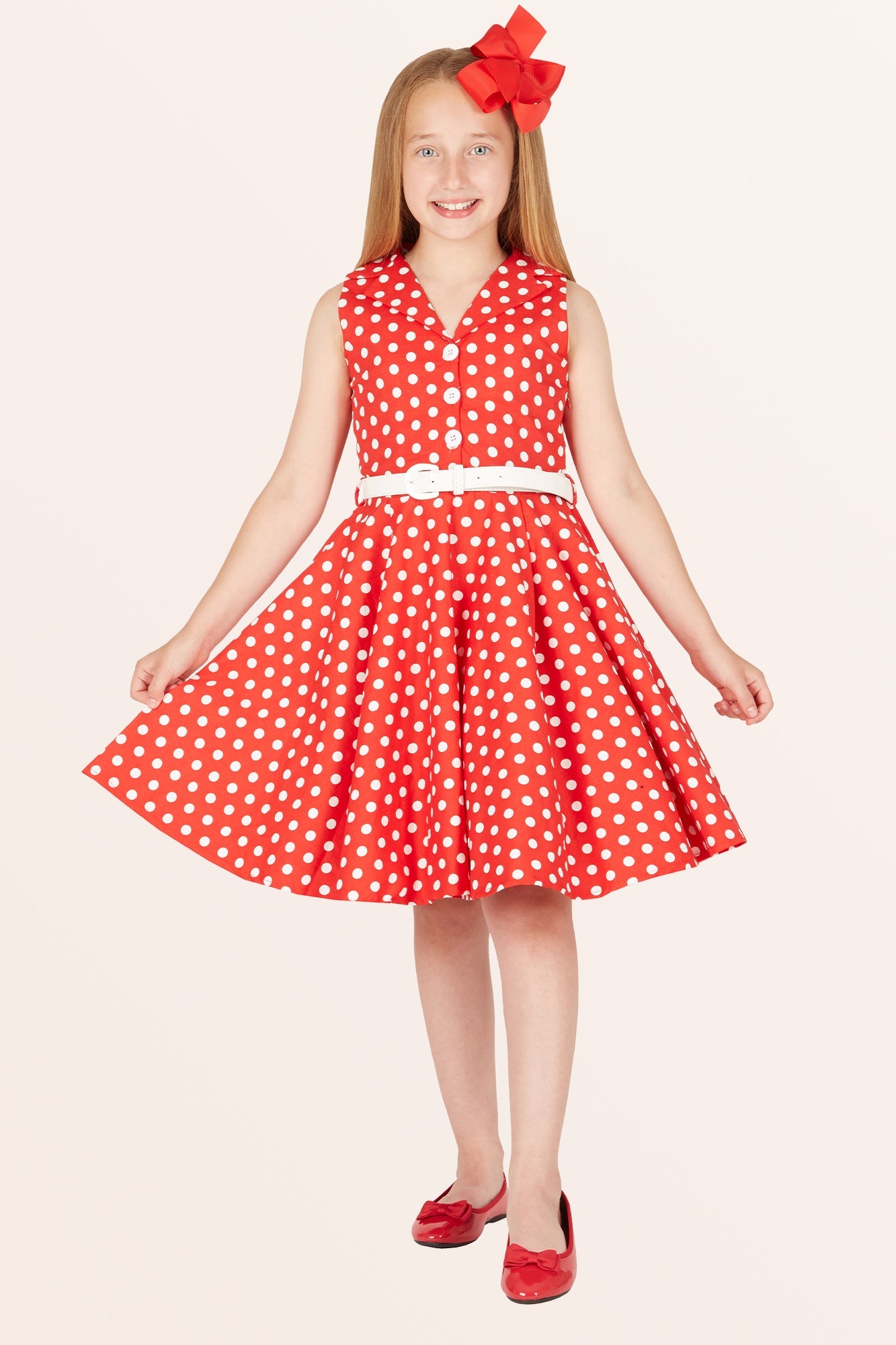 Kids Holly Polka Dot Dress - Red