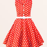 Kids Holly Polka Dot Dress - Red