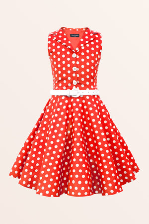 Kids Holly Polka Dot Dress - Red