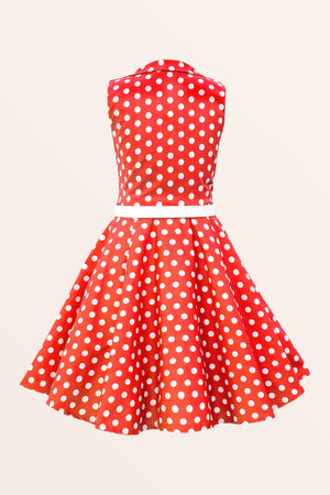 Kids Holly Polka Dot Dress - Red