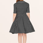 Kids Sabrina Polka Dot Dress - Black