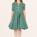 Kids Sabrina Polka Dot Dress - Green