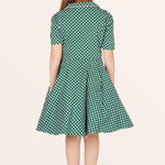 Kids Sabrina Polka Dot Dress - Green