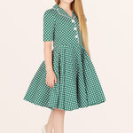 Kids Sabrina Polka Dot Dress - Green
