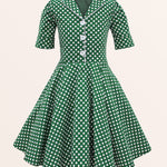 Kids Sabrina Polka Dot Dress - Green