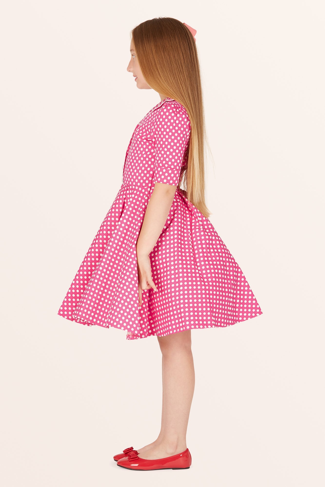 Kids Sabrina Polka Dot Dress - Pink