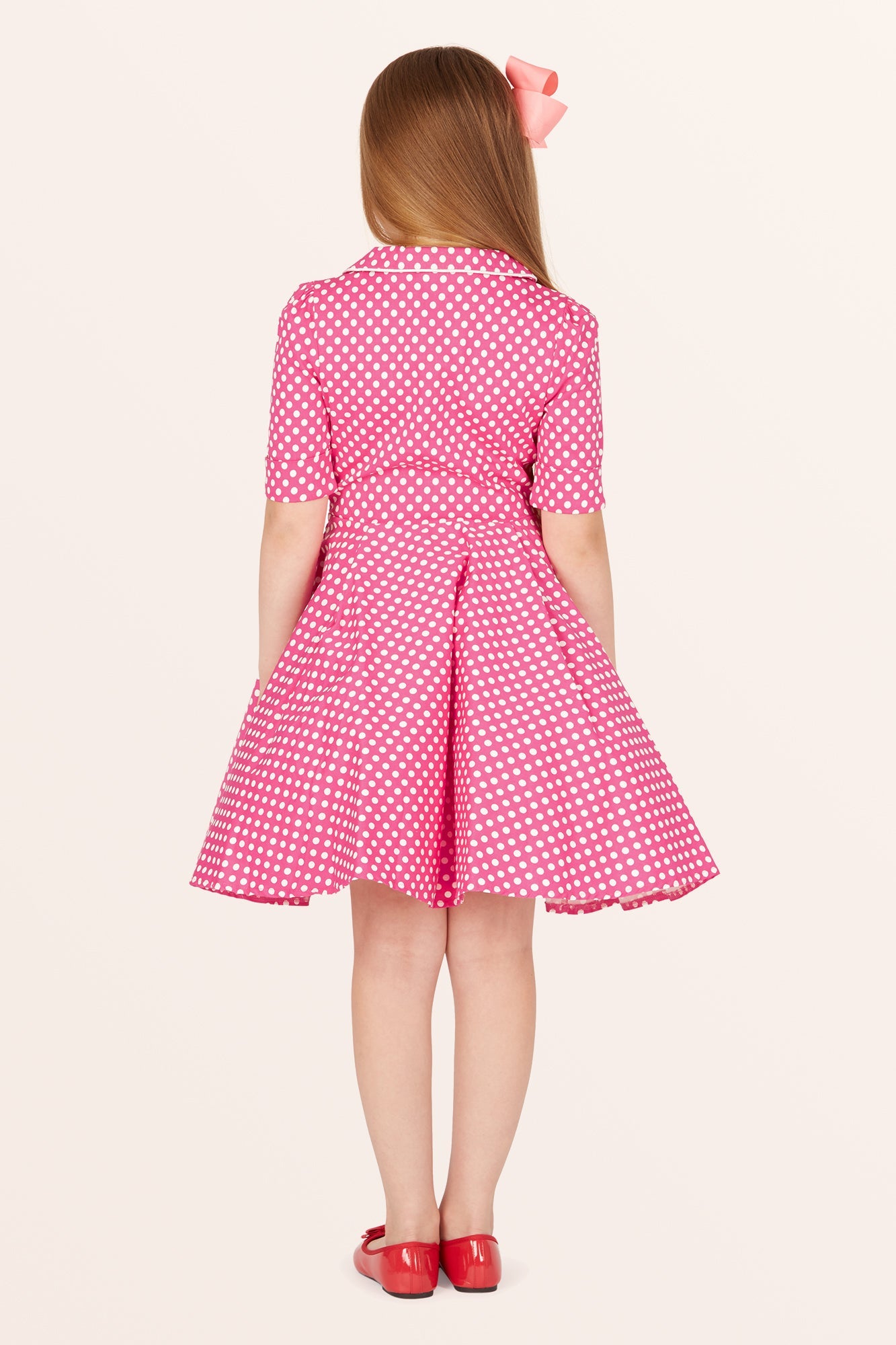 Kids Sabrina Polka Dot Dress - Pink