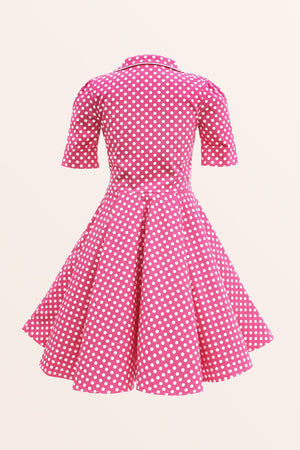 Kids Sabrina Polka Dot Dress - Pink