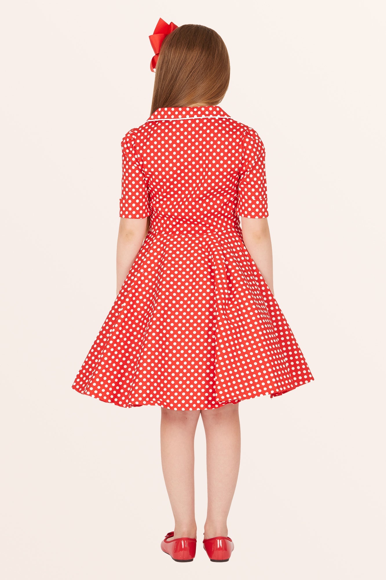 Kids Sabrina Polka Dot Dress - Red