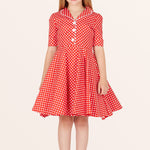 Kids Sabrina Polka Dot Dress - Red