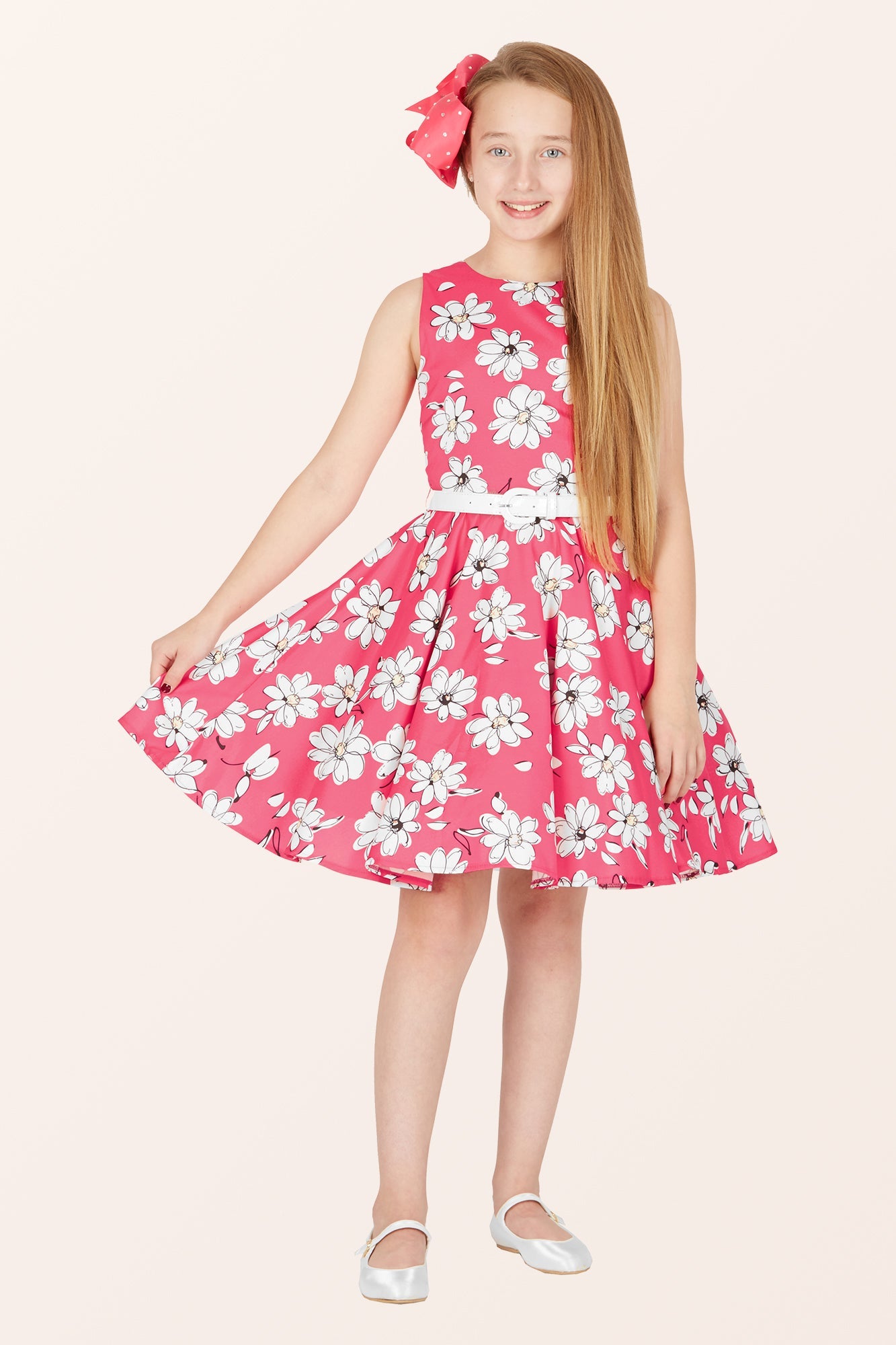 Kids Audrey Daisy Dress - Pink