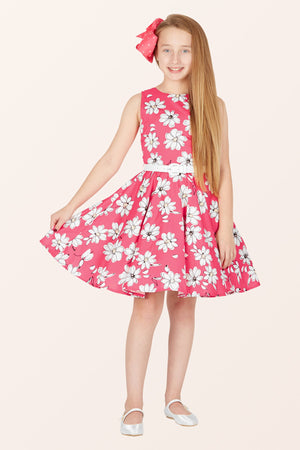 Kids Audrey Daisy Dress - Pink