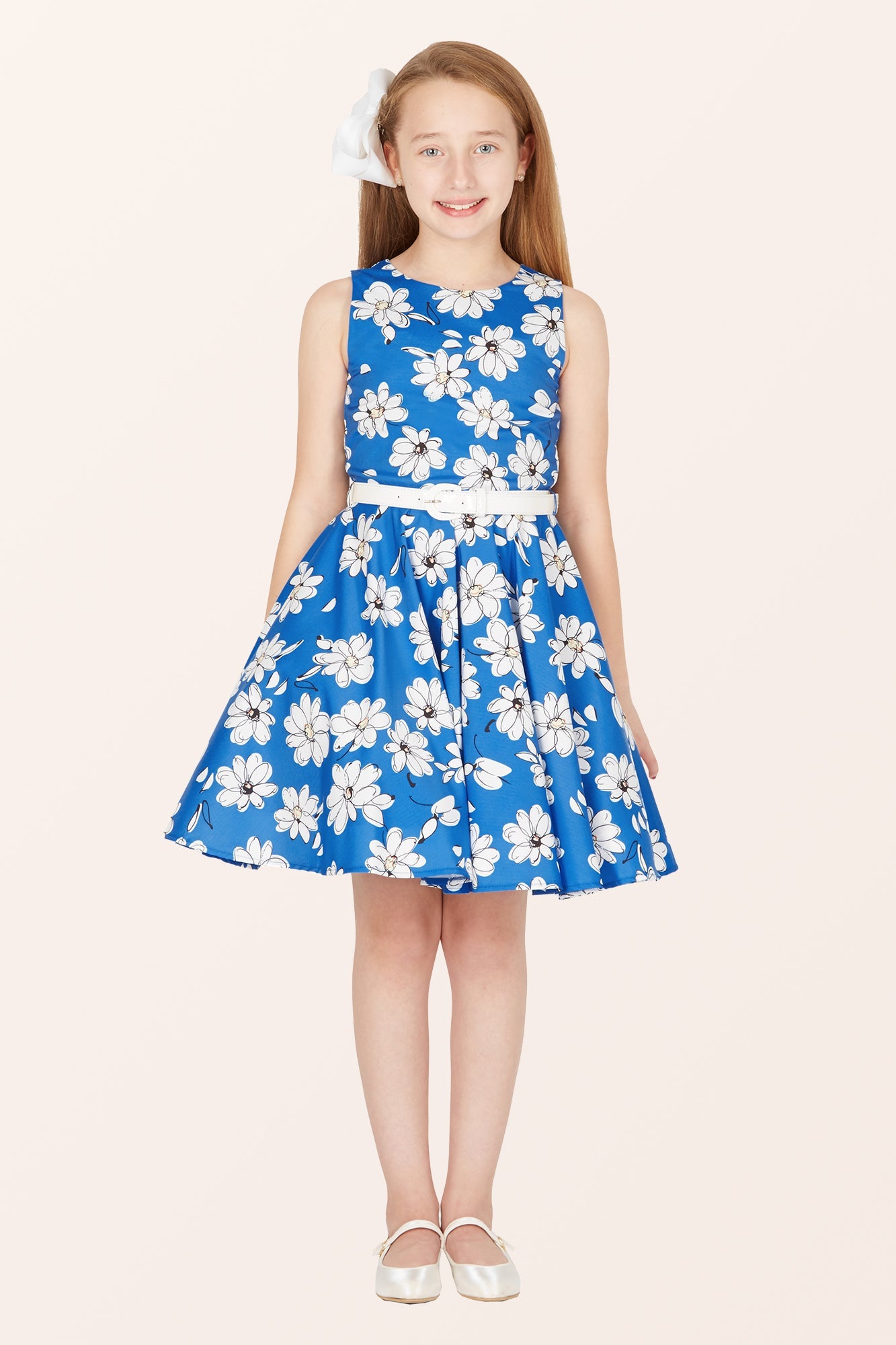 Kids Audrey Daisy Dress - Royal Blue