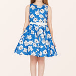 Kids Audrey Daisy Dress - Royal Blue
