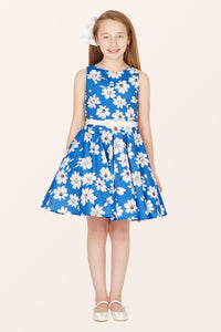 Kids Audrey Daisy Dress - Royal Blue