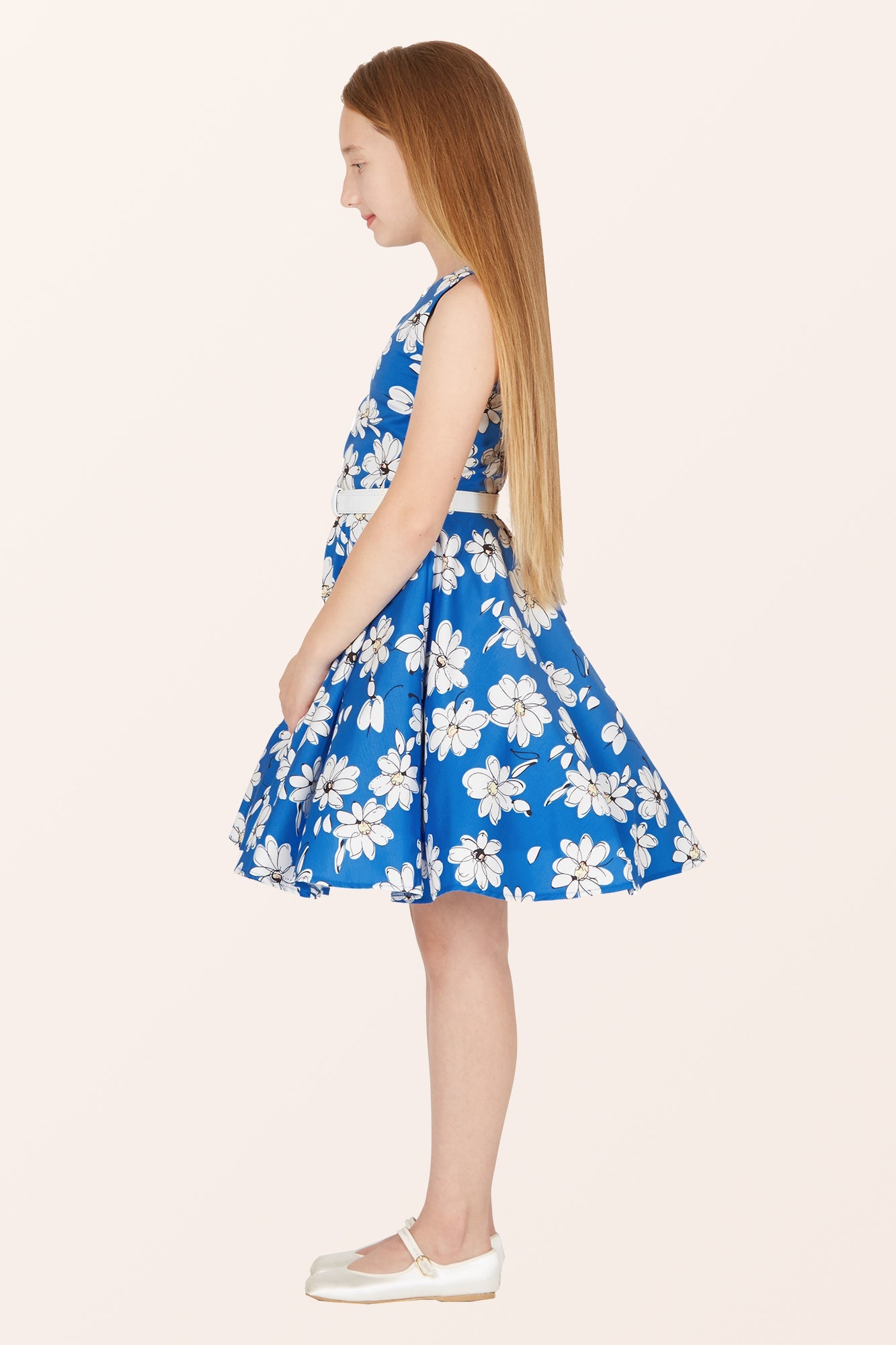 Kids Audrey Daisy Dress - Royal Blue