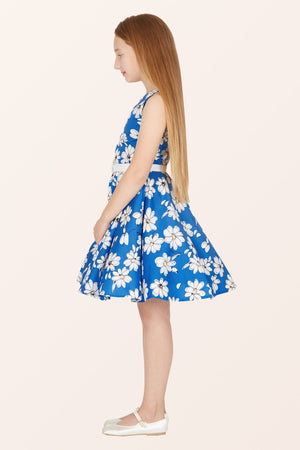Kids Audrey Daisy Dress - Royal Blue