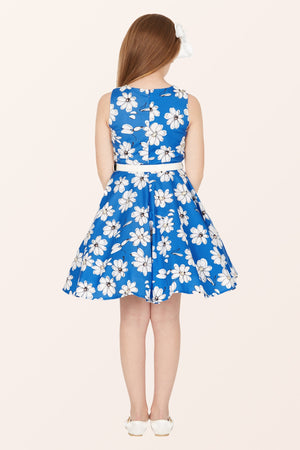 Kids Audrey Daisy Dress - Royal Blue