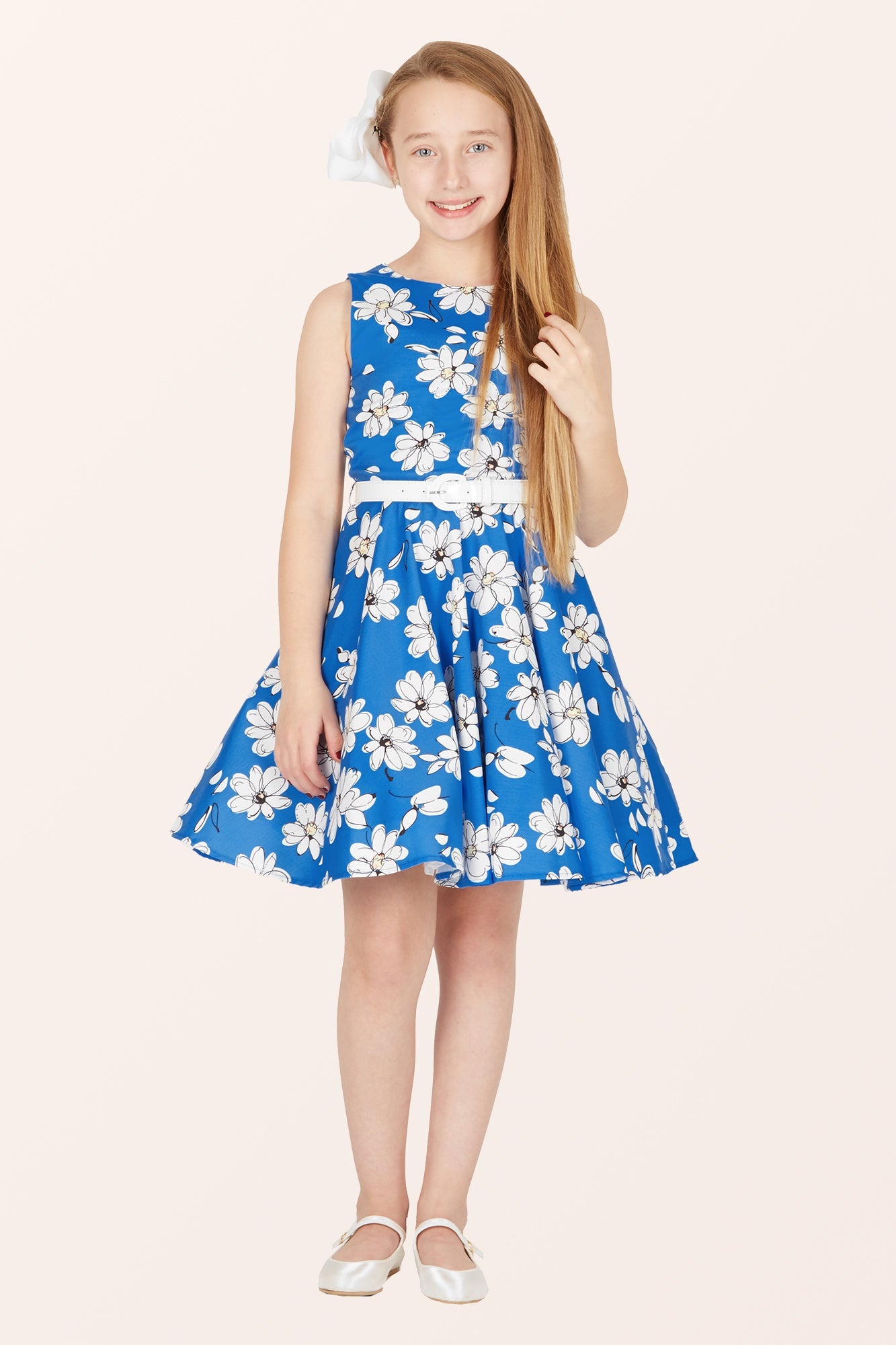 Kids Audrey Daisy Dress - Royal Blue