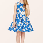 Kids Audrey Daisy Dress - Royal Blue