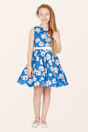 Kids Audrey Daisy Dress - Royal Blue