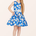 Kids Audrey Daisy Dress - Royal Blue