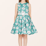 Kids Audrey Daisy Dress - Turquoise