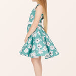 Kids Audrey Daisy Dress - Turquoise