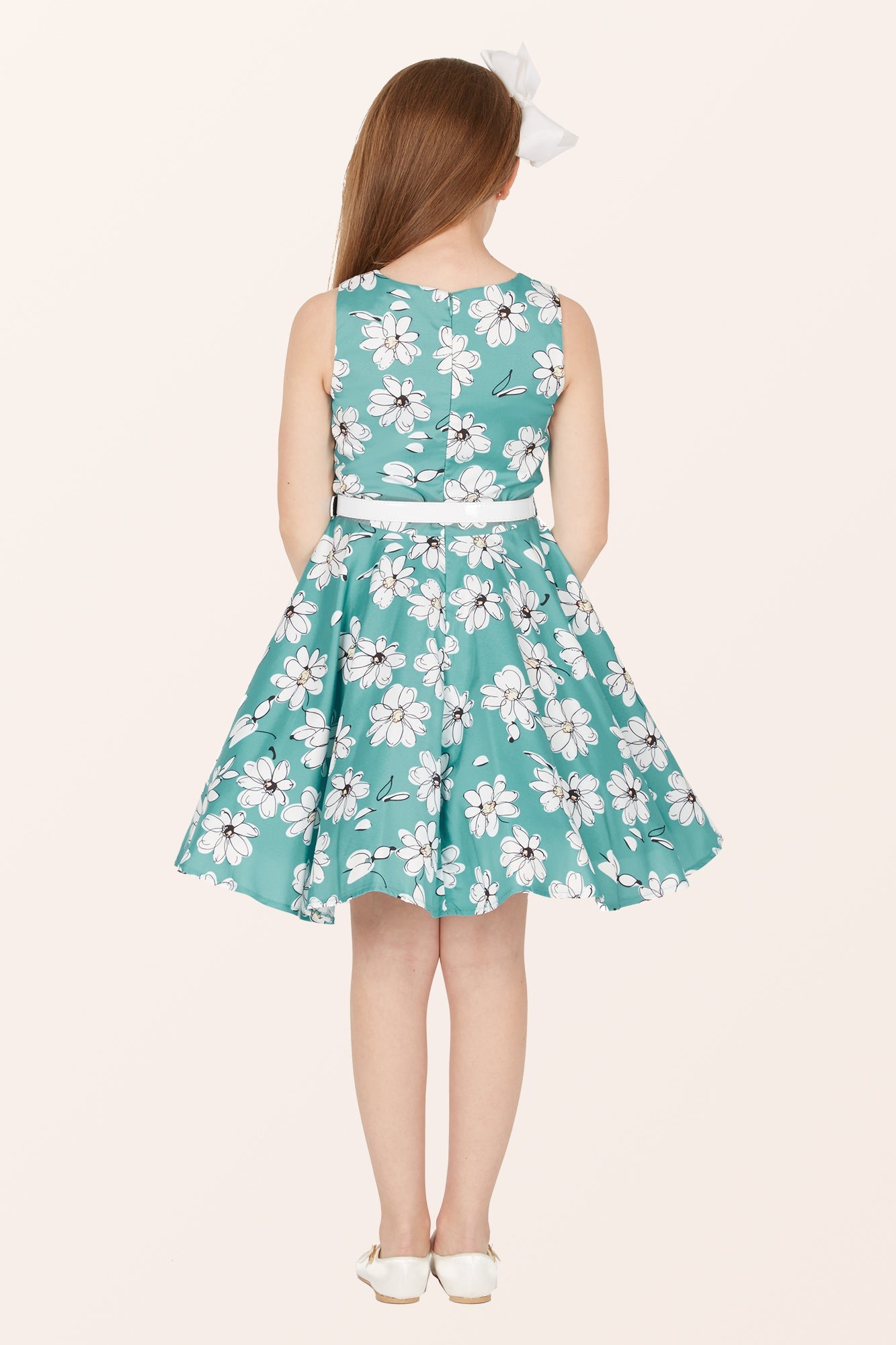 Kids Audrey Daisy Dress - Turquoise