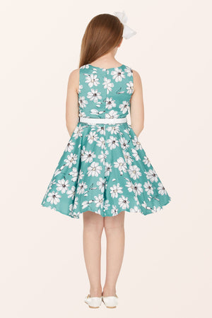 Kids Audrey Daisy Dress - Turquoise