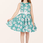 Kids Audrey Daisy Dress - Turquoise