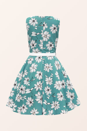 Kids Audrey Daisy Dress - Turquoise