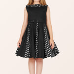 Kids Alexia Polka Dot Dress - Black