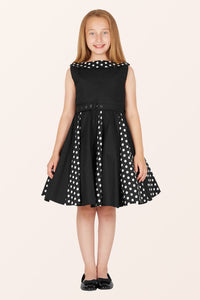 Kids Alexia Polka Dot Dress - Black