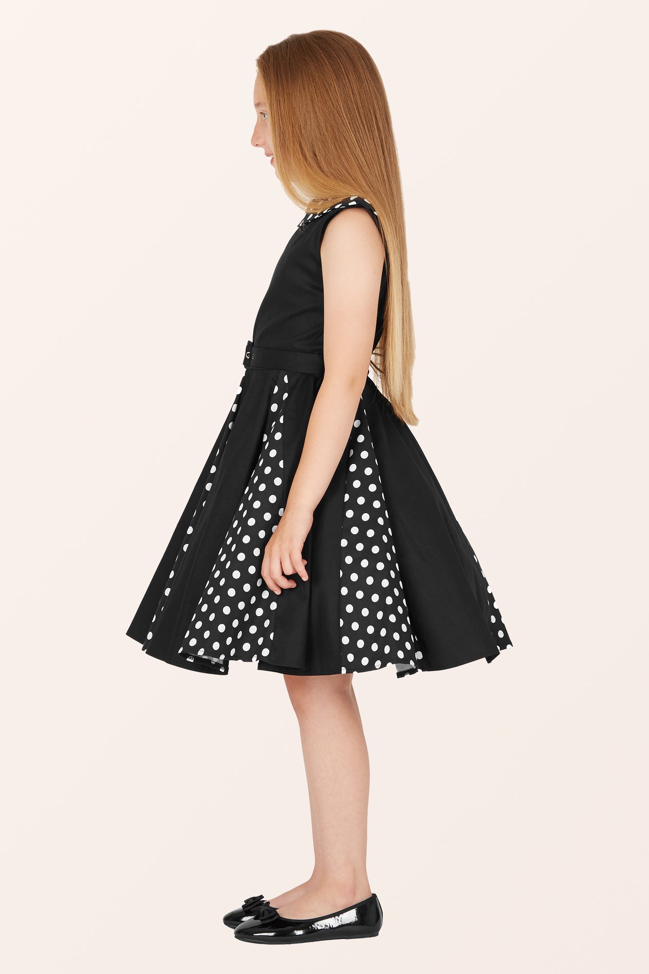 Kids Alexia Polka Dot Dress - Black