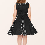 Kids Alexia Polka Dot Dress - Black