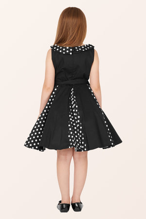 Kids Alexia Polka Dot Dress - Black
