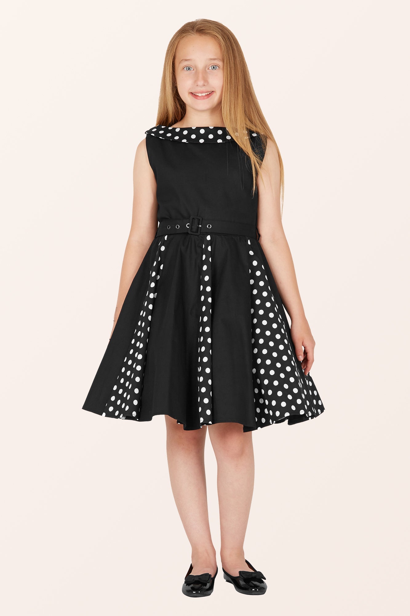 Kids Alexia Polka Dot Dress - Black