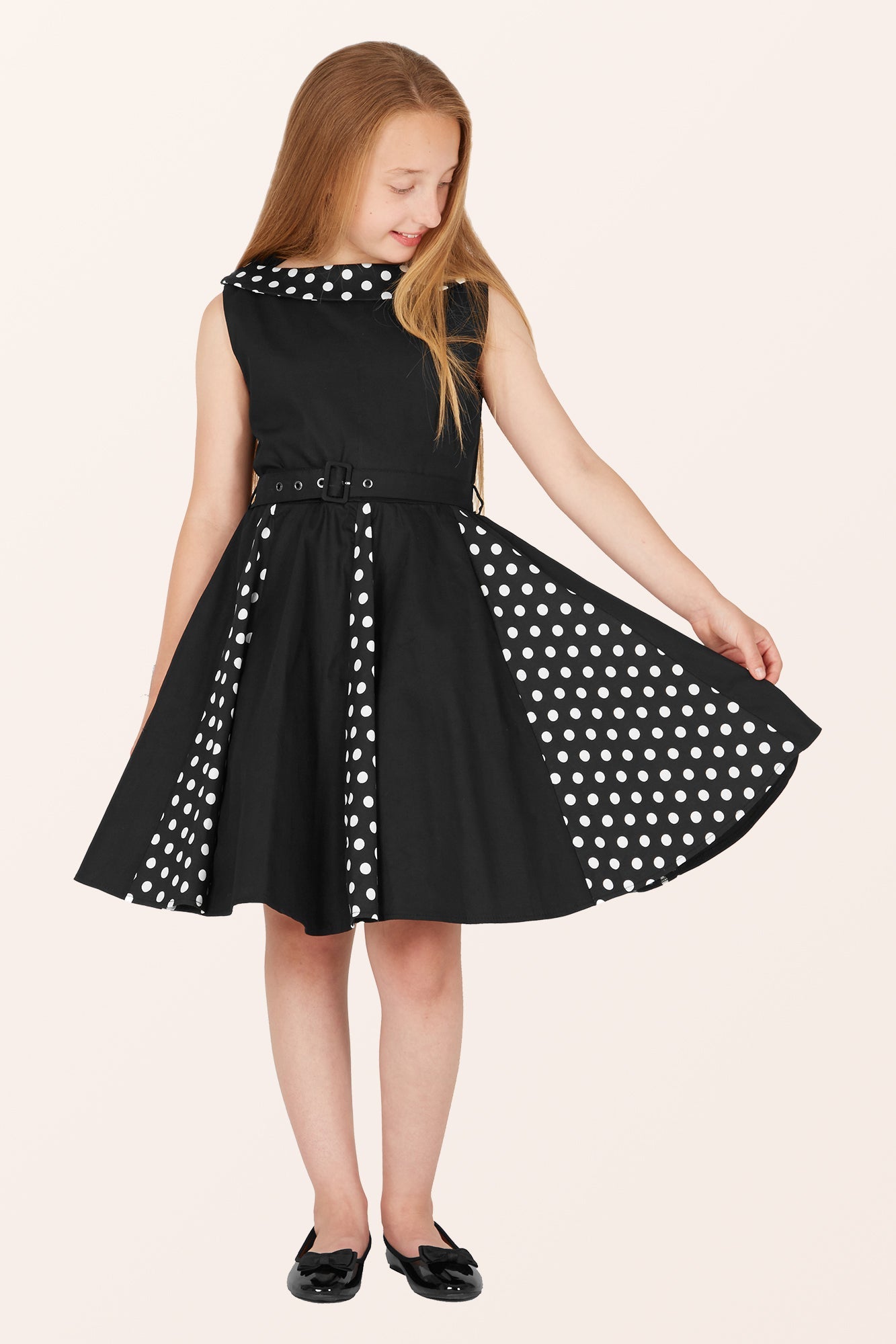 Kids Alexia Polka Dot Dress - Black