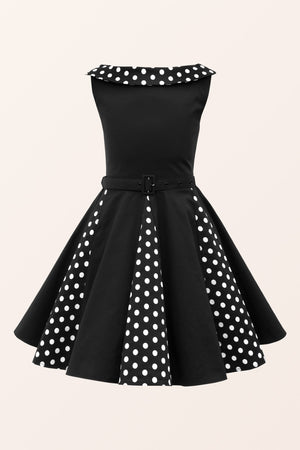 Kids Alexia Polka Dot Dress - Black