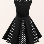 Kids Alexia Polka Dot Dress - Black