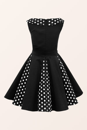 Kids Alexia Polka Dot Dress - Black