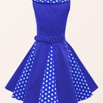 Kids Alexia Polka Dot Dress - Royal Blue