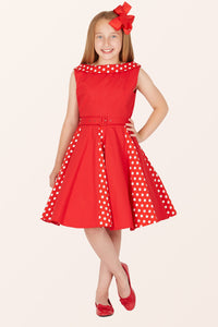 Kids Alexia Polka Dot Dress - Red