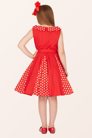 Kids Alexia Polka Dot Dress - Red