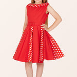 Kids Alexia Polka Dot Dress - Red