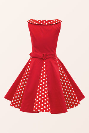 Kids Alexia Polka Dot Dress - Red